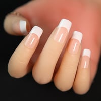 Glue-On French Manicure Nails Kit (100 pcs)